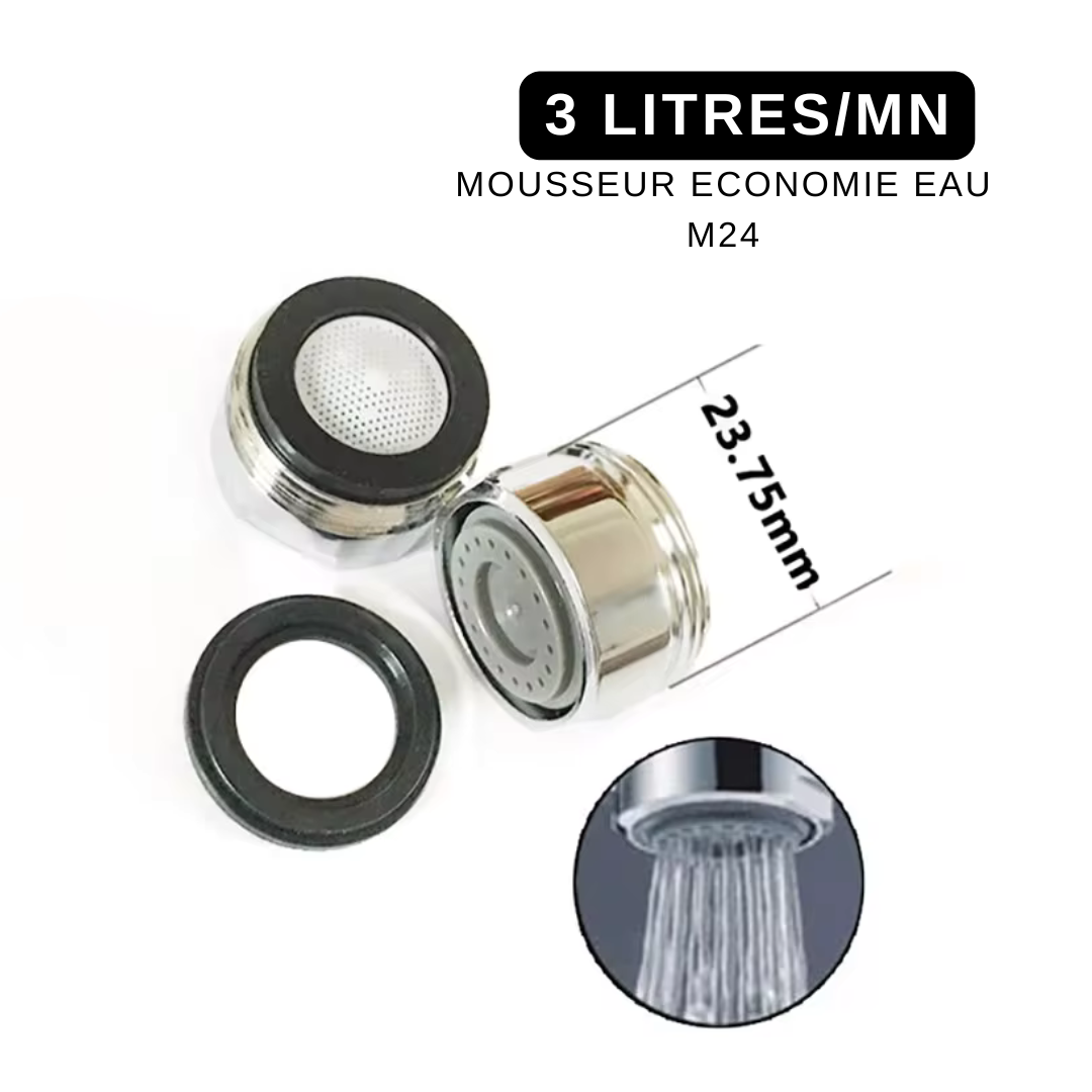 Mousseur robinet économie eau 3 litres minute M24