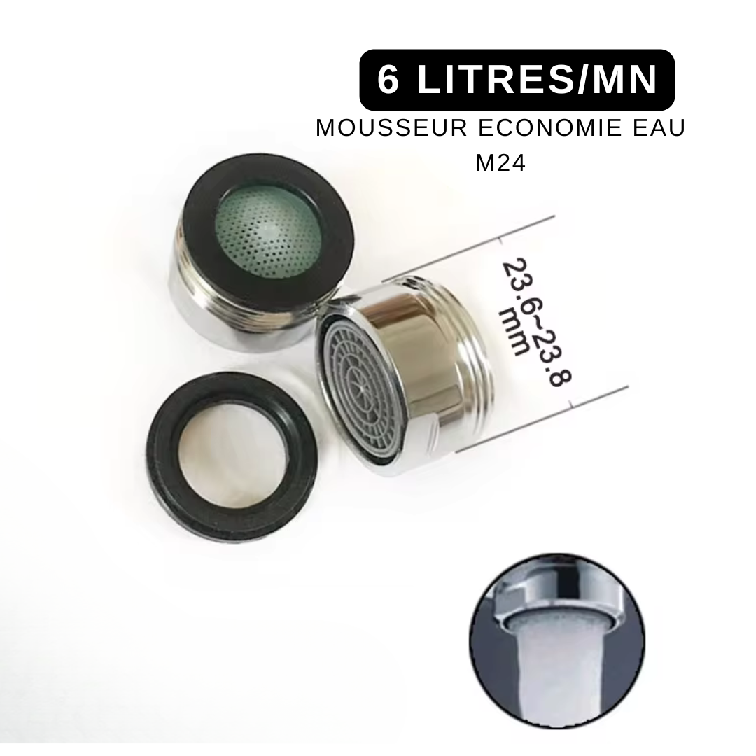 Mousseur robinet économie eau 6 litres minute M24