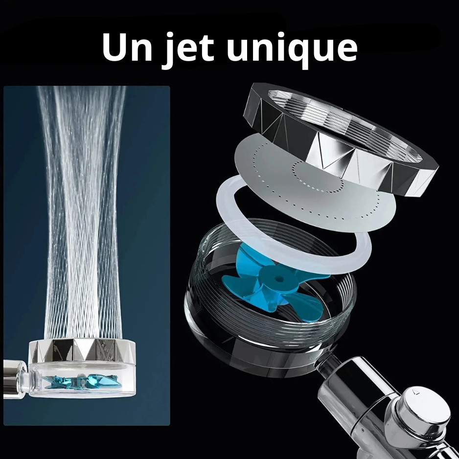 Pommeau de douche hélice jet