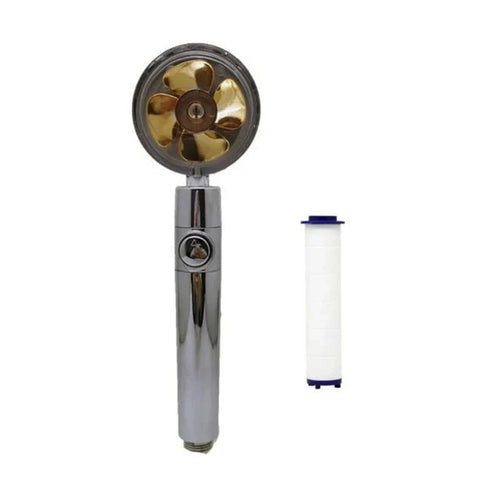 Pommeau de douche hélice or chromé