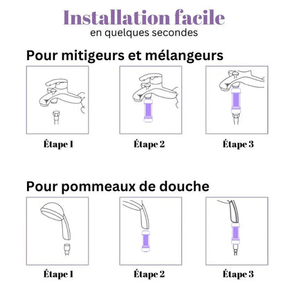 installation du filtre de douche